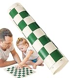 Schachspiel – 34x34cm | Reise-Schachbrett-Schachmatte zum Aufrollen | Tragbares, faltbares Schachspiel in Schwarz-Weiß und Grün-Weiß für Indoor-Reisen, Familienspaß und Strategiespiele