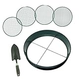 Gartensieb, Maschensieb | Rock Sieb mit 4 austauschbaren Maschengrößen | vielseitiges Gartenzubehör, tragbares Sieb für die Kompostierung, Kies-Sieb