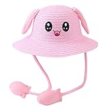 Sonnenhut Baseballkappe für Kinder mit beweglichen Ohren - Strohhut Sommerhut für Kinder, D, 6.625