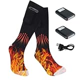 CLIUNT Beheizbare Socken, Elektrisch Warme Socken 4000mAh Batterie, Damen Herren, Wiederaufladbare Heizsocken für Outdoor Camping Angeln Radfahren Skifahren