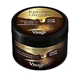 VISAGE Haarmaske Argan oil & Keratin Haarkur strapaziertes und trockenes Haare Hair Mask für gefärbte Haare Pflege & Haarglättung Feuchtigkeitsspendend, Tierversuchsfrei, Premium Treatment 500ml