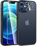 FNTCASE für iPhone 12 Hülle: Matte Strukturierte Slim Translucent Handyhülle Militärischer Fallschutz für Mobiltelefone - Robuste Langlebig Stoßfeste Schützende Bumper Hülle 6,1 Zoll