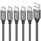 USB C Kabel [5 Stück 0.25M 0.5M 1M 2M 3M] Ladekabel Typ C und Datenkabel Fast Charge Sync Schnellladekabel für Samsung Galaxy S10 S9 S8 Plus Note 10 9 8 A3 A5 2017, Huawei P10 P20 lite, HTC 10 U11