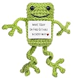 MOPQMKT Pocket Hug Positive Frosch, Kreative Strickwolle Frosch Puppe, Mutmacher Geschenk, Gute Besserung Geschenk, Gesche zum Abschluss