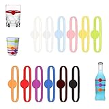 leersao Glasmarkierer,12 Stück Glas Markierung Trinkgläser,Glasmarker Silikon,Weinglasmarkierer Wein Marker,für Weinglas, Tassen, Trinkglas,Cocktailglas, Martini-Glas