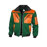 Qualitex - Pilotenjacke 4 in 1, Grün/Warnorange, XL