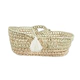 kikadu Großer Puppenkorb - Puppenkorb/Bett für die Lieblingspuppe oder -Tier aus Palmblättern, handgeflochten, Maße 40x18x17 cm