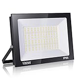 Probapro 100W LED Strahler Außen, IP65 Wasserdicht Außenstrahler LED Fluter 10000LM Scheinwerfer Flutlicht, Aussenstrahler für Hinterhof, Garten, Werkstatt, Hof, Auffahrt, Türen, Garage, Flur