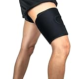 TTPSRY Kompressions Oberschenkelbandage Kniesehne Quad Wrap verstellbare Riemen-Hülsenunterstützung für gezogene Leistenmuskeln Verstauchungen Quadrizeps Sehnenscheidenentzündung(Schwarz L)