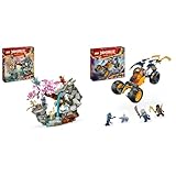 LEGO NINJAGO Drachenstein-Tempel Drachen-Spielzeug mit 6 Ninja-Figuren & NINJAGO Arins Ninja-Geländebuggy, Ninja-Spielzeug mit Auto