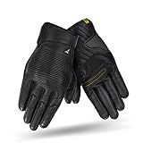 SHIMA Blake Motorradhandschuhe Herren - Atmungsaktive, Elastische, Touchscreen, Vintage Handschuhe aus Leder mit Knöchelprotektor, Knöchel Aufpralldämpfer, Verstärkte Handfläche (Schwarz, XL)