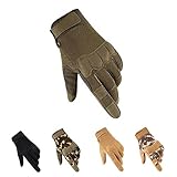 HYCOPROT Taktische Vollfinger Handschuhe, Touchscreen Motorrad Atmungsaktive Leichte Einsatzhandschuhe Outdoor Militär Zum Schießen Jagen Motorradfahren Klettern (Grün-1, Medium)