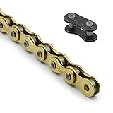 Kartell Singlespeed Fahrradkette 1/2'' x 1/8'' mit Kettenschloss für Nabenschaltung, Fixie, BMX, Dirt Jumping, 112 Glieder, gold