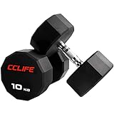 CCLIFE Hanteln Kurzhantel 1er 2er Set Dodekagon Zwölfeck Gummi Gusseisen verchromte Griffe 10-60 kg Dumbell Liegestützen