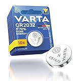 VARTA Batterien Knopfzellen CR2032, 10 Stück, Lithium Coin, 3V, kindersichere Verpackung, für elektronische Kleingeräte - Autoschlüssel, Fernbedienungen, Waagen
