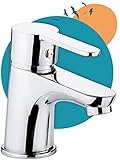 Calmwaters Wasserhahn Bad, Waschtischarmatur mit Zugstange, Armatur Badezimmer für Waschbecken, Mischbatterie mit Ablaufgarnitur, Badarmatur, Einhebelmischer, Waschbeckenarmatur, Messingkern, Chrom