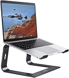 OMOTON Laptop Ständer, Notebook Ständer mit Belüftung, Universal PC Riser Ergonomisch Laptop Halterung, Aluminium Laptop Stand, passend für Laptops in 10-15,6 Zoll für MacBook Pro/Air, Schwarz