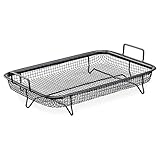 Navaris Grillkorb Gitter für Backofen - 32 x 22,5 cm Grill Korb aus Edelstahl - Schale für Pommes Gemüse Chicken Nuggets - Antihaftbeschichtung