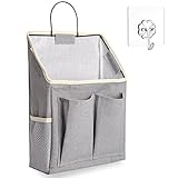 FJZZ Hängeorganizer Tür Wand Organizer mit Taschen, Faltbares Leinen Stoff Wand Hängender Körbe Organizer, Hängende Tasche für Kinderzimmer,Badezimmer,Schlafzimmer(Grau)