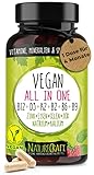 Vegan All-in-One - Vitamin B12+D3+K2+B2+B6+B9 Folsäure +...