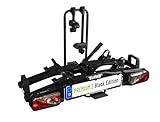 EUFAB 11648ON Fahrradträger Premium 2 'Black Edition, E-Bike geeignet, komplett vormontiert, Diebstahlschutz, für 2 Fahrräder, für Anhängekupplung, Schwarz