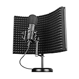 Trust Gaming Mikrofon mit Schaumstoff-Reflektor GXT 259 Rudox - USB Studio Microphone mit Isolationsschutz, Popfilter, für Aufnahmen, Gesang, Musik, PC, Podcast, Streaming, YouTube - Schwarz