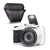 KODAK Pixpro Astro Zoom AZ405 + Schutzhülle – Digitalkamera Bridge, Zoom X40, Weitwinkel von 24 mm, 20 Megapixel, LCD 3, Video Full HD 1080p, OIS, AA-Batterie – Weiß