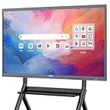 JAV Interaktives Whiteboard 65 Zoll Smartboard, 4K UHD Touchscreen Android 14 mit Google EDLA Zertifiziert Digitale Elektronische Whiteboard, 8+128GB Eingebaute 48MP AI Kamera für Büro, Klassenzimmer