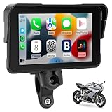 Zomolither 5 Zoll Motorrad Carplay Bildschirm mit Kabellos CarPlay und Android Auto, Touchscreen Bluetooth, Tragbarem Wasserdichtem, Navigation Schermo per Moto