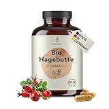 BIO Hagebutten Kapseln hochdosiert, 5200 mg Tagesdosis, rückstandskontrolliert, deutsche Herstellung, vegan, laktose- & glutenfrei, ohne Zusätze, Hagebutte, 270 Kapseln x 650 mg, BIONUTRA