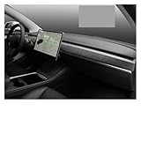 OGONGXM Kompatibel mit Tesla Model Y, Modell 3 2020 2021 2022. Aufkleber for die Mittelkonsolenverkleidung aus Alcantara-Wildleder for das Armaturenbrett.(Black)