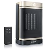 Brandson - Heizlüfter mit Fernbedienung - Preisträger - ECO Modus energiesparend leise - 2 Stufen - Oszillation - Kindersicherung - Timer - Heizung Keramik Heater - Bad Wohnzimmer Büro Kinderzimmer