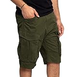 Generisch Rumity Vintage Herren Cargo Shorts Bermuda Kurze Hosen Herren Cargo Short Herren Schwarz Hose Herren Sommer,Kurze Hose Männer XL