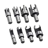 Mesee 8 Stück Holz Plug Cutter Bohrer, Zapfenbohrer Set, Klaue Konische Bohrer Set, Plug Loch Cutter, Holzstopfen Set Holzbearbeitungswerkzeug für Bohrmaschinen, 6mm 10mm 13mm 16mm