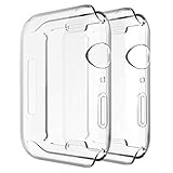 Simpeak 2-Stück Hülle Kompatibel mit Apple Watch 45mm Series 9/8/7, Schutzhülle Leicht Weiche Silikon Ultradünne TPU Case Kompatibel für iWatch 45mm - Transparent