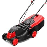 LEHMANN Elektro-Rasenmäher, 1200 W, 32 cm Schnittbreite, 25 L Fangkorb, 3-stufige Schnitthöheneinstellung von 25 bis 65 mm, empfohlen für Rasenflächen bis 500 m², 3450 U/min