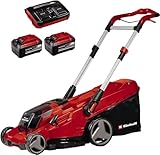 Einhell Akku-Rasenmäher RASARRO 36/42 Kit Power X-Change (36V, 42 cm Schnittbreite, bis 725 m², Brushless, 50L Fangkorb, Mulchfunktion, inkl. 2x 5,2Ah + 1x Twincharger)