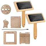 Wollkardierbürste - Wolldeckenkamm-Set, Wool Carders Nadelfilzbürste | Holzwolle Carder, Holz-Pinsel, Handkardierer für Wollhandwerk, Nadelfilzpinsel mit Holzgriff, Wollmischkamm-Set