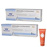 Zinksalbe Lichtenstein 10% 2x 100g I Wundsalbe zur Unterstützung der Wundheilung I nässende, juckende Wunden oder Schrunden I Spar Set mit Pharma Perle give-away