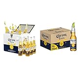 Corona Extra Coolbox - Kühltruhe mit 12 Flaschen internationales Premium Lagerbier, Geschenkpack, MEHRWEG Lager Bier Helles (12 x 0.355 l) & Extra Premium Lager Flaschenbier, MEHRWEG, (24 x 0.355 l)