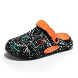 EmpressStride Moderne Herren-Spritzlack-Löchersandalen - Atmungsaktive Freizeitschuhe mit Verstellbarer Schnalle, Leicht & Bequem for Zuhause/Spazieren/Alltag(2547black,39 EU)