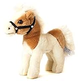 Uni-Toys - Pferd, stehend, beige-weiß (ohne Sattel) - 23 cm (Länge) - Plüschtier, Kuscheltier