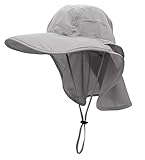 Sonnenhut Herren Damen UPF 50+ Outdoor UV Summer Cap mit Nackenschutz Hiking Fischerhut Strand Faltbar Safari Buschhüte Mesh Hat