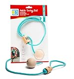 BS Toys Knöchelsprungball - Ideal für Draußen - Sprungball für Retro-Spiel - Schaukelball aus Holz - Für Kinder ab 6 Jahren - Aktives Spiel - Blau - Seillänge 75 cm