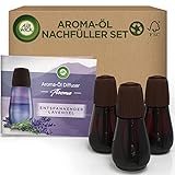 Air Wick Aroma-Öl Flakon Vorteilspack – Duftöl Nachfüller Set für den Air Wick Diffuser – Duft: Entspannender Lavendel – 3 x 20 ml ätherisches Öl