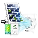 ecoCalm Solar Ventilator Outdoor mit Solar Powerbank, Wasserdichter Solar Lüfter 100mm mit Solarpanel 12V und Kabel 4,5M, Gewächshaus Zubehör für Gartenhaus, Hühnerstall, Tierhaus