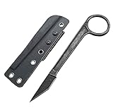 Joa Metall Taschenmesser Klein Gegen Messer Tragbar Gerade Festes messer,Outdoor survival messer,Loch stahl messer Gürtelmesser Jagdmesser Handliches Handwerkzeuge AUS Stahl Messer/Kydex Scheide