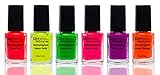 Stampinglack Neon Set Rot Gelb Grün Pink Lila Orange Stempellack Nagellack Nail Polish 6er Pack (6 x5ml)