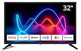 DYON Movie Smart 32 XT 80 cm (32 Zoll) Fernseher (HD Smart TV, HD Triple Tuner (DVB-C/-S2/-T2), Prime Video, Netflix & HbbTV)