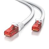 20m Netzwerkkabel RJ45 - Ethernet Gigabit LAN Kabel - 10 100 1000Mbit s - Patchkabel - kompatibel zu Cat 5 Cat 6 Cat 7 Cat 8 - Switch Router Modem Patchpannel Access Point Patchfelder - weiß